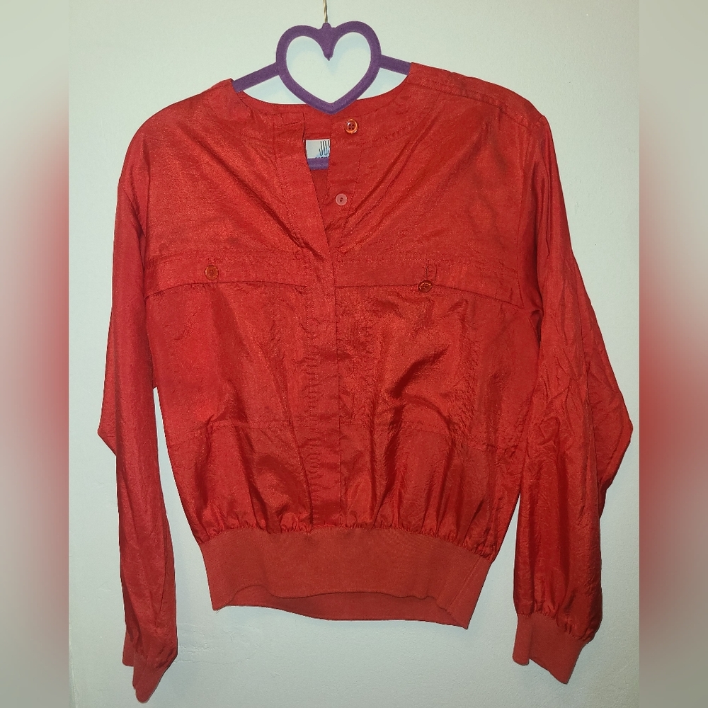Josephine Vibrant Red Vintage Pullover Top